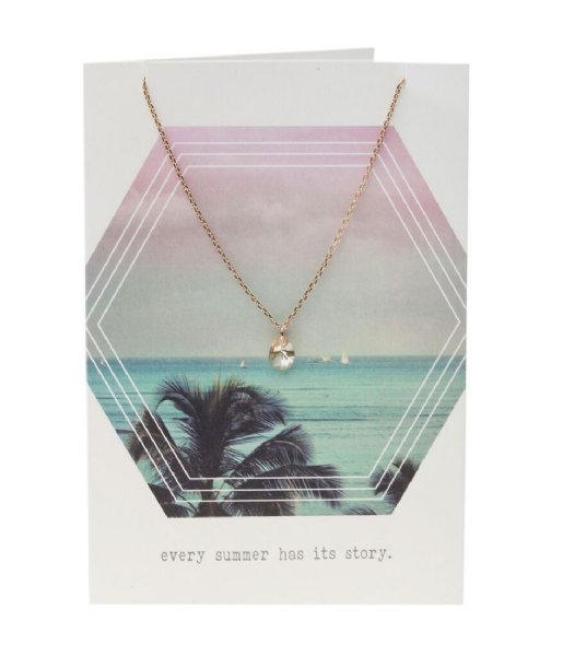 Orelia Necklace Orelia Every Summer Has Its Story Giftcard Pale Gold gold colored