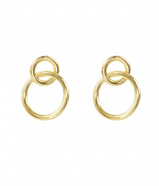 My Jewellery Earring Oorhangers Dubbel Cirkel goudkleurig (1200)