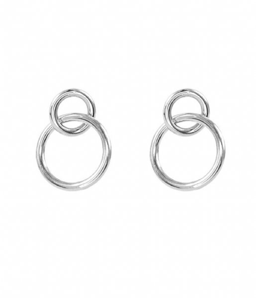 My Jewellery Earring Oorhangers Dubbel Cirkel zilverkleurig (1500)