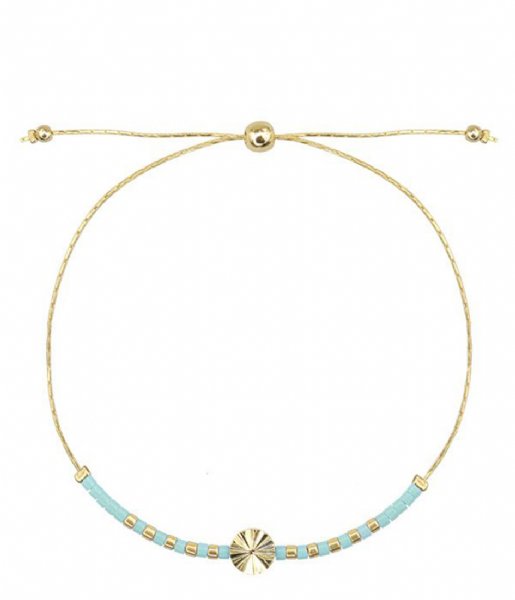 My Jewellery Bracelet Kralenarmband Ronde Bedel lichtblauw (00625)