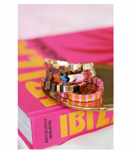 My Jewellery Bracelet Armband Met Platte Kralen roze (0800)