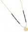 My Jewellery Necklace Ketting bedel & black onyx goudkleurig (1200)