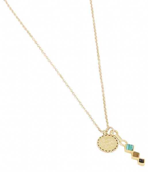 My Jewellery Necklace Ketting bedel & donkere edelsteentjes goudkleurig (1200)