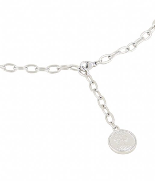 My Jewellery Necklace Ketting Y vorm met munt zilverkleurig (1500)