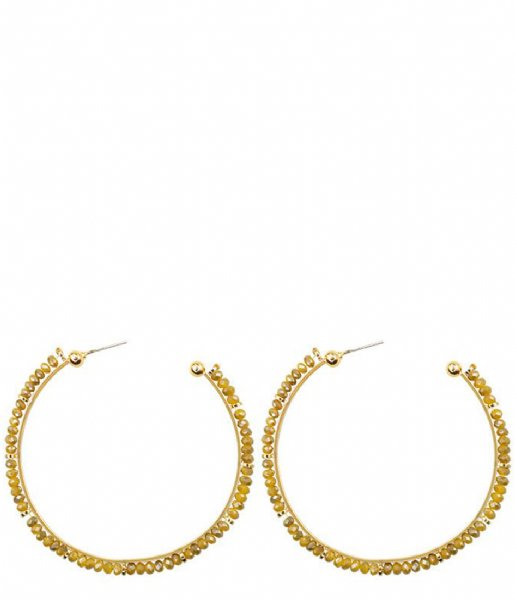 My Jewellery Earring Beaded Hoops geel (0400)
