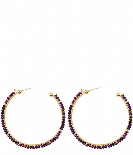 My Jewellery Earring Beaded Hoops paars (0700)