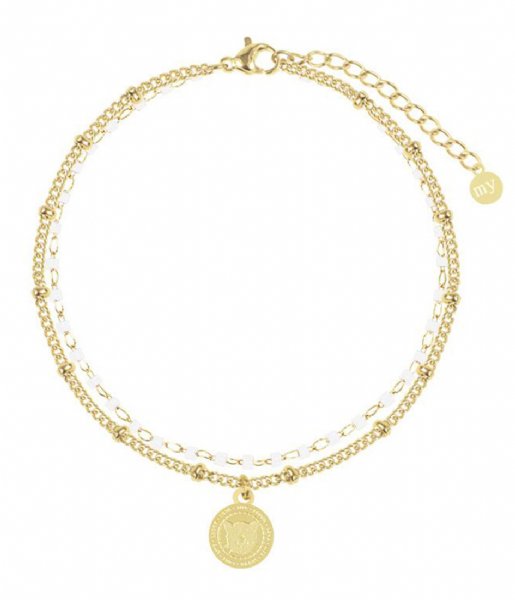 My Jewellery Bracelet Wit enkelbandje luipaard gold colored (1200)