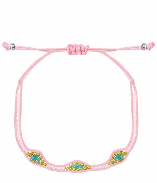 My Jewellery Bracelet Armband kralen & ruitjes roze (0800)