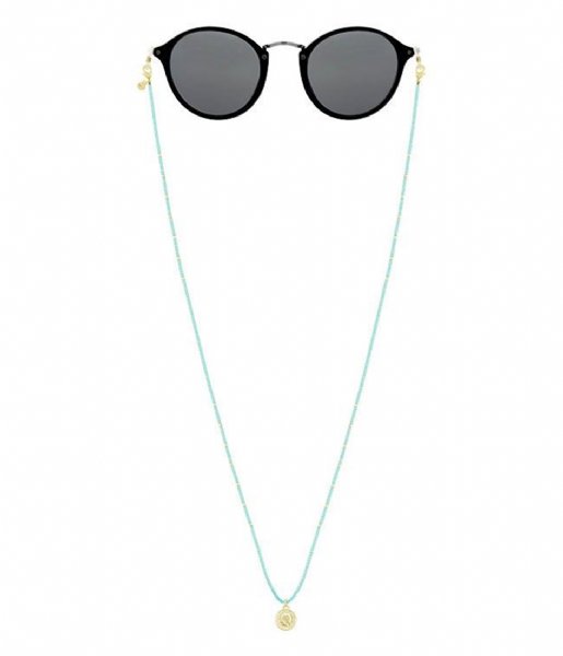 My Jewellery Glasses cord Zonnebrillenkoord Kralen & Munt turquoise (0650)