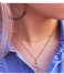 My Jewellery Necklace Goudkleurige ketting kralen roze (0800)