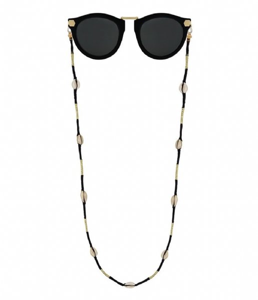 My Jewellery Glasses cord Zonnebrillenkoord Touw Schelp zwart (1100)
