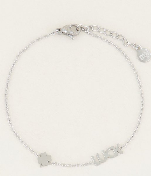 My Jewellery Bracelet Armband met Luck en Klaver silver colored (1500)