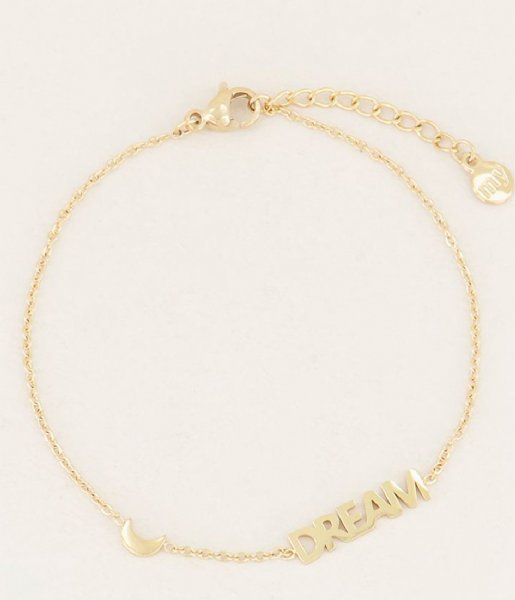 My Jewellery Bracelet Armbandje met Dream en Maantje gold colored (1200)