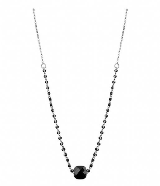My Jewellery Necklace Enamel Necklace glass - Black zilverkleurig (1500)