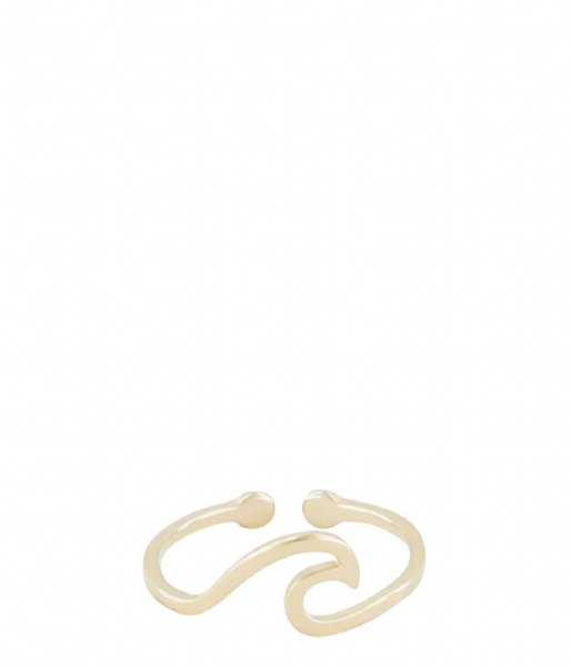 My Jewellery Ring Ring met golfje- One size goudkleurig (1200)