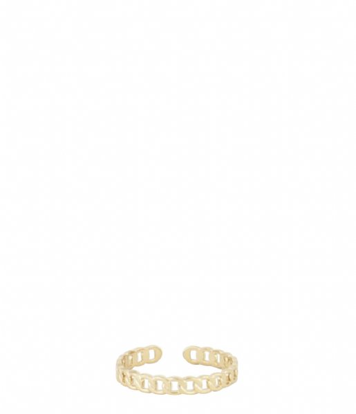 My Jewellery Ring Ring platte schakels goudkleurig (1200)