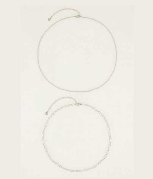 My Jewellery Necklace Kettingen set Bolletjes Silver colored (1500)
