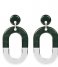 My Jewellery Earring Bicolor Oval Earrings donkergrijs (1075)