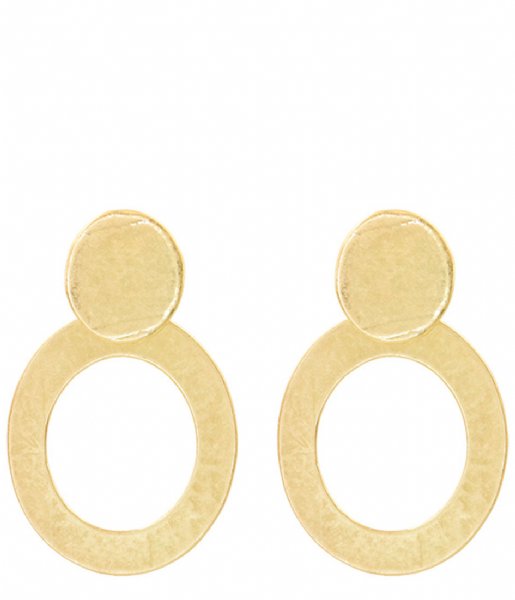 My Jewellery Earring Circle Statement Earrings goudkleurig (1200)