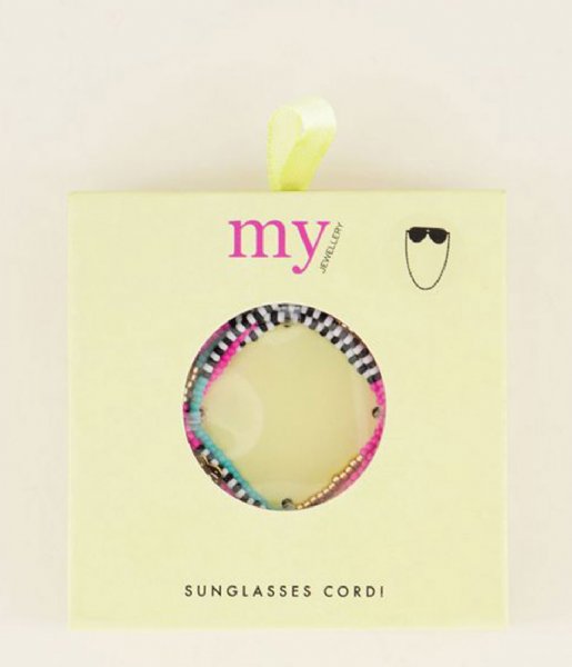 My Jewellery Glasses cord Zonnebrilkoord roze & multikleur kraaltjes (0800)