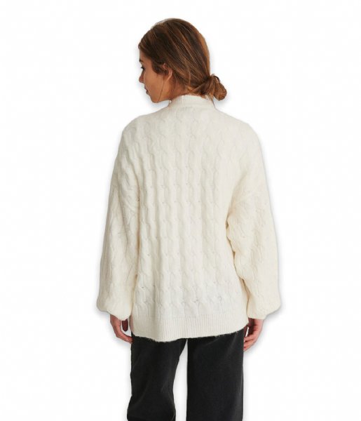 NA-KD Cardigan Cable Knitted Cardigan Off White