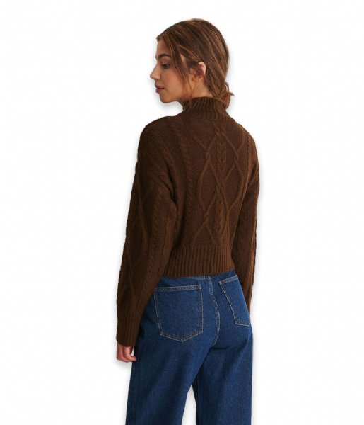 NA-KD  Cable Knitted Sweater Brown