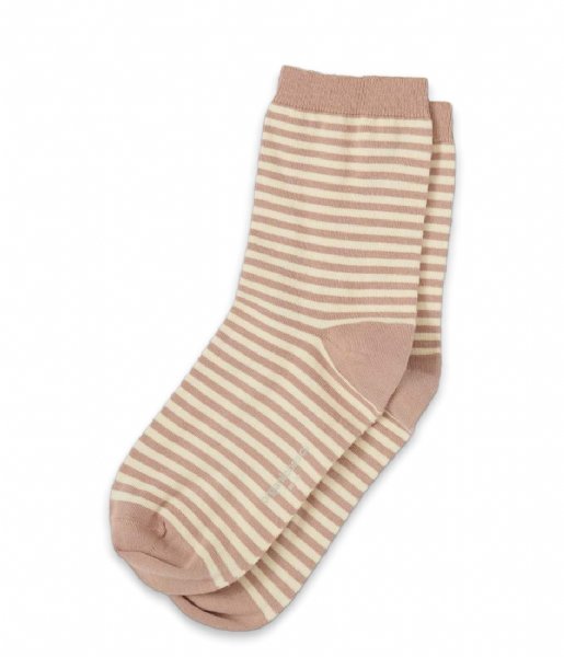 Organic Basics Sock Organic Cotton Color Striped Socks Dusty Rose
