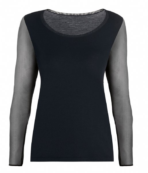 Oroblu T shirt Perfect Line T-Shirt Tulle Long Sleeves Black (9999)