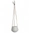 Present TimeHanging pot Skittle ceramic small Leather cord matte white (PT2845WH)