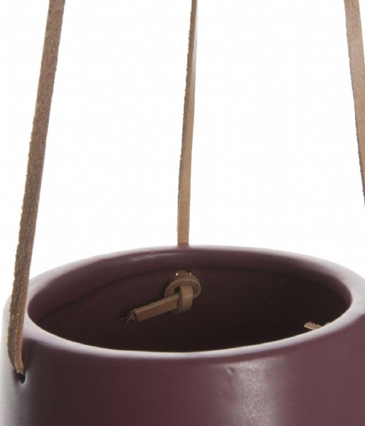 Present Time Flower pot Hanging pot Skittle ceramic matt burgundy red (PT2846RD)