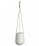 Present Time Flower pot Hanging pot Skittle ceramic Leather cord matt white (PT2846WH)