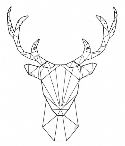 Present Time Decorative object Memo rack Linea Deer black Black (PT3270BK)