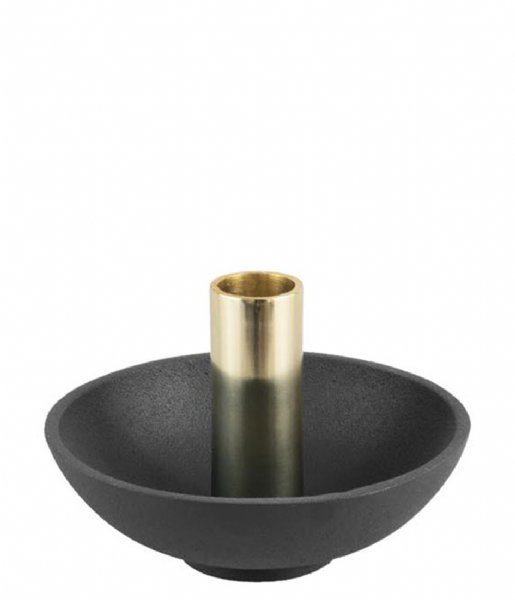 Present Time Decorative object Candle holder Nimble tub aluminium Black (PT3372BK)