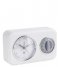 Present Time Table clock Clock With Kitchen Timer Nostalgia White (PT3375WH)