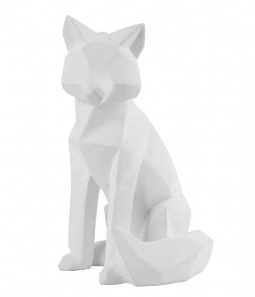Present Time Decorative object Statue Origami Fox polyresin large matt white (PT3385WH)
