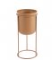 Present TimePlant pot Tub on stand large iron Caramel brown (PT3467BR)