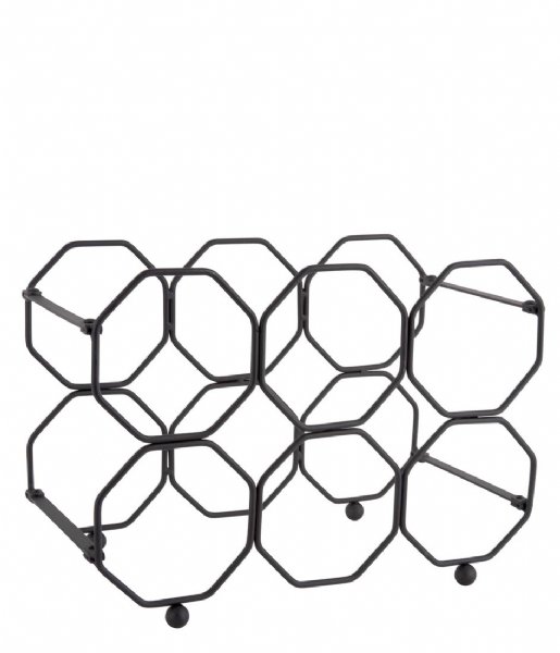 Present Time Decorative object Wine rack Honeycomb foldable iron black (PT3474BK)