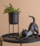 Present Time Decorative object Statue Origami Cat stretching polyresin matt black (PT3491BK)