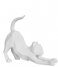 Present Time Decorative object Statue Origami Cat stretching polyresin matt white (PT3491WH)