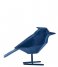Present Time Decorative object Statue bird large polyresin flocked Flocked Dark Blue (PT3551BL)