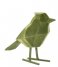 Present Time Decorative object Statue bird large polyresin flocked Flocked Dark Green (PT3551GR)