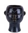 Present Time Flower pot Plant pot Mask round glazed Dark Brown (PT3552BR)