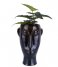 Present Time Flower pot Plant pot Mask long glazed Dark brown (PT3553BR)