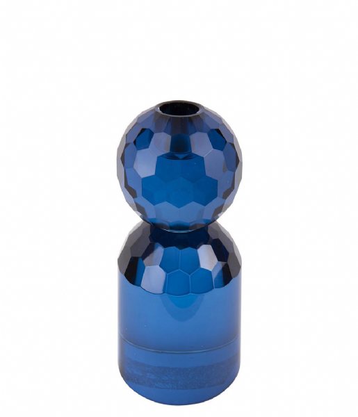 Present Time Candlestick Candle holder Crystal Art large Ball Blue (PT3643BL)