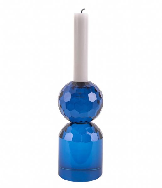 Present Time Candlestick Candle holder Crystal Art large Ball Blue (PT3643BL)