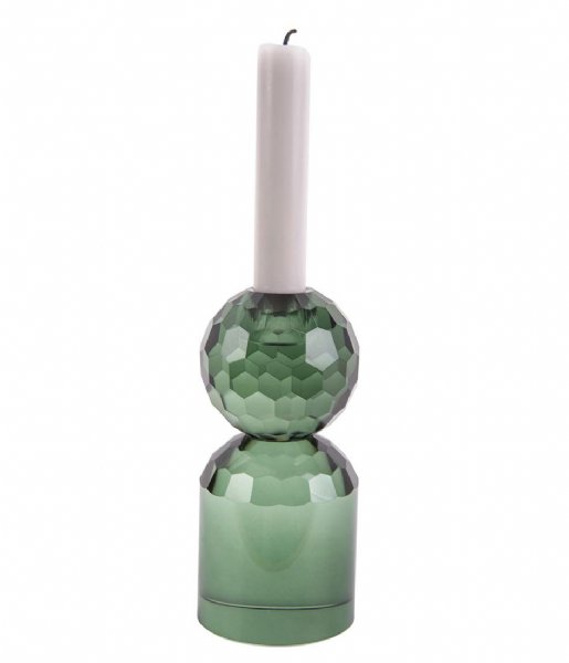 Present Time Candlestick Candle holder Crystal Art large Ball Green (PT3643GR)
