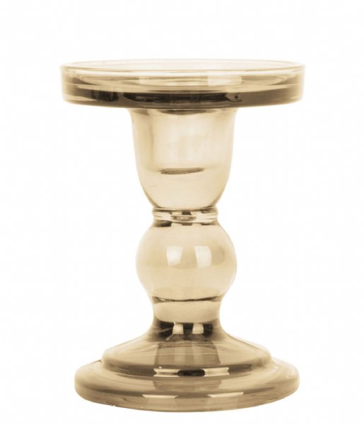 Present Time Candlestick Candle holder Glass Art glass medium Sand Brown (PT3732SB)