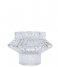 Present Time Candlestick Votive Sparkle lines duo glass Silver (PT3768SI)
