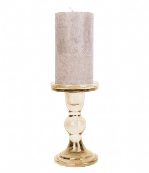 Present Time Candlestick Candle holder Glass Art glass large Sand Brown (PT3733SB)