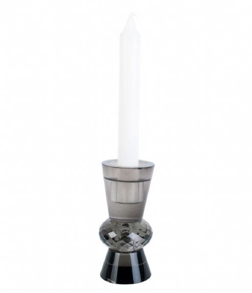 Present Time Candlestick Candle holder Crystal Art duo cone Black (PT3758BK)